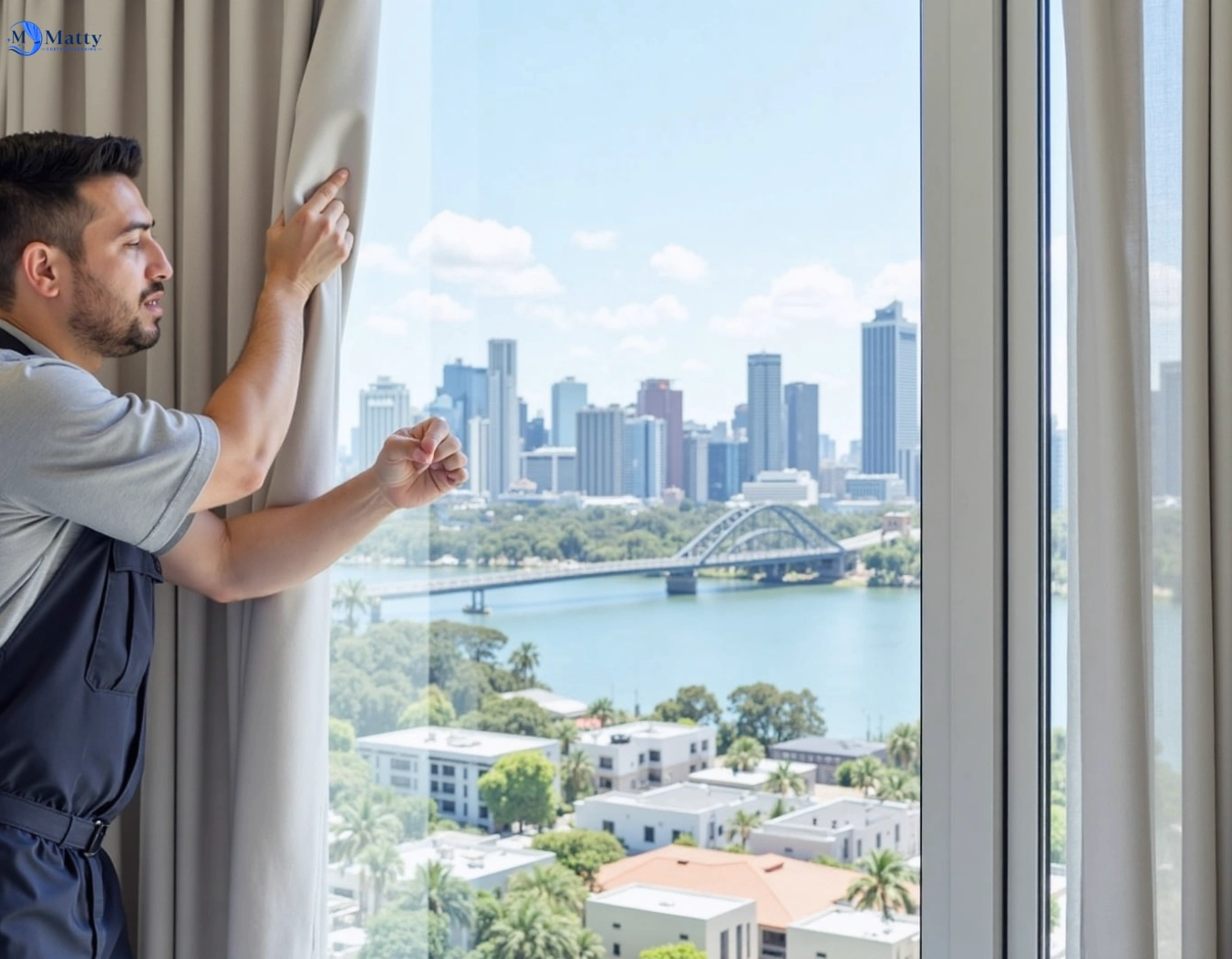 Professional curtain steam cleaning service clear-mountain QLD by Matty Curtain Cleaning